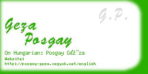 geza posgay business card